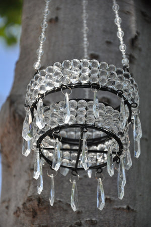 Hanging Beaded Candle Holder + Acrylic Bead Drop Crystals in Assorted Colors