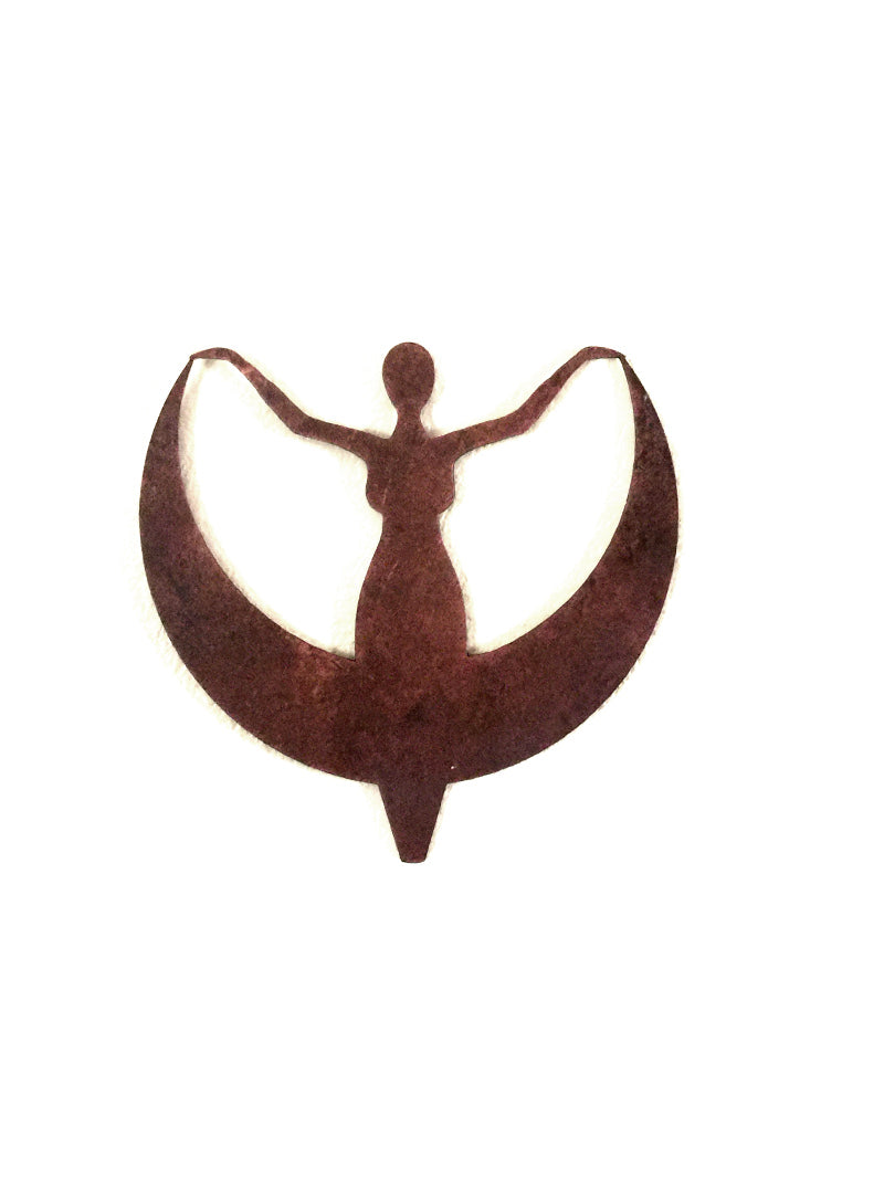 Large Crescent Moon Goddess Copper Wall Hanging