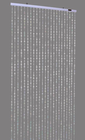 6' Iridescent Clear Diamond Shapes Beaded Curtain