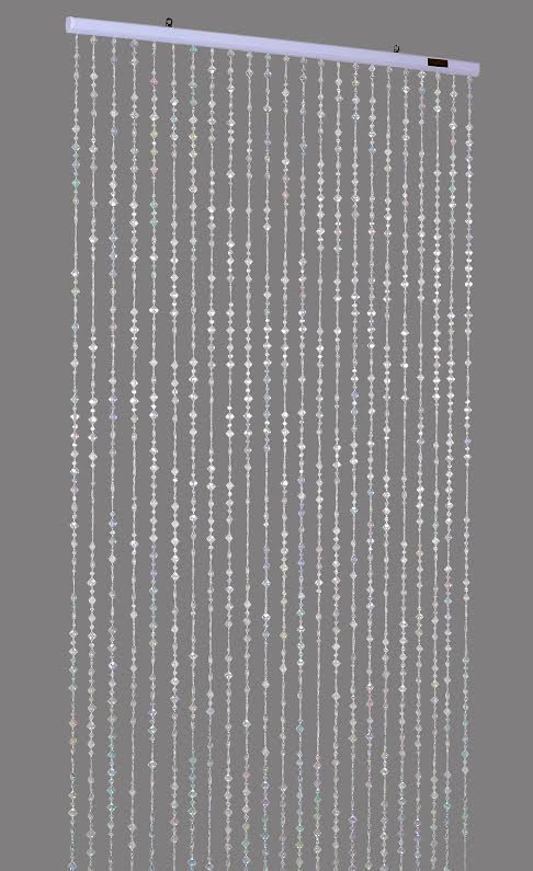 6' Iridescent Clear Diamond Shapes Beaded Curtain - That Bohemian Girl