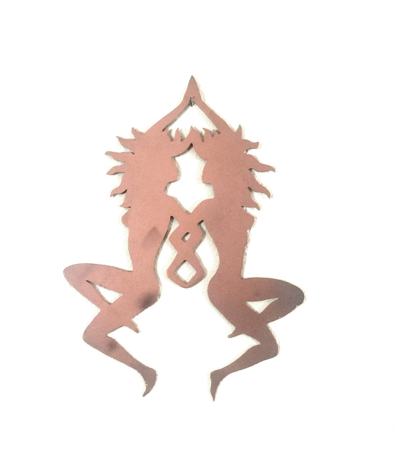 Large Dancing Sisters Goddess Copper Wall Hanging