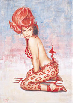 Bettie Page The Devil in Miss Page Note Card by Olivia De Berardinis