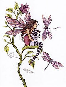 Amy Brown Distant Cousins Fairy Dragonfly Postcard