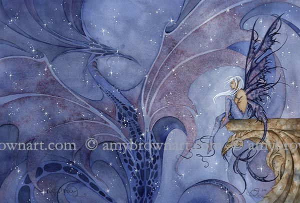 Amy Brown Dragon Dream Fairy Print -- Limited Edition 11 x 17 