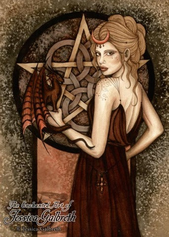 Jessica Galbreth Dragon Witch Ceramic Tile Art