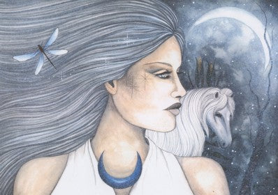 Jessica Galbreth Epona Celtic Goddess Protector of Horses Limited Edition Print -- 11 x 17
