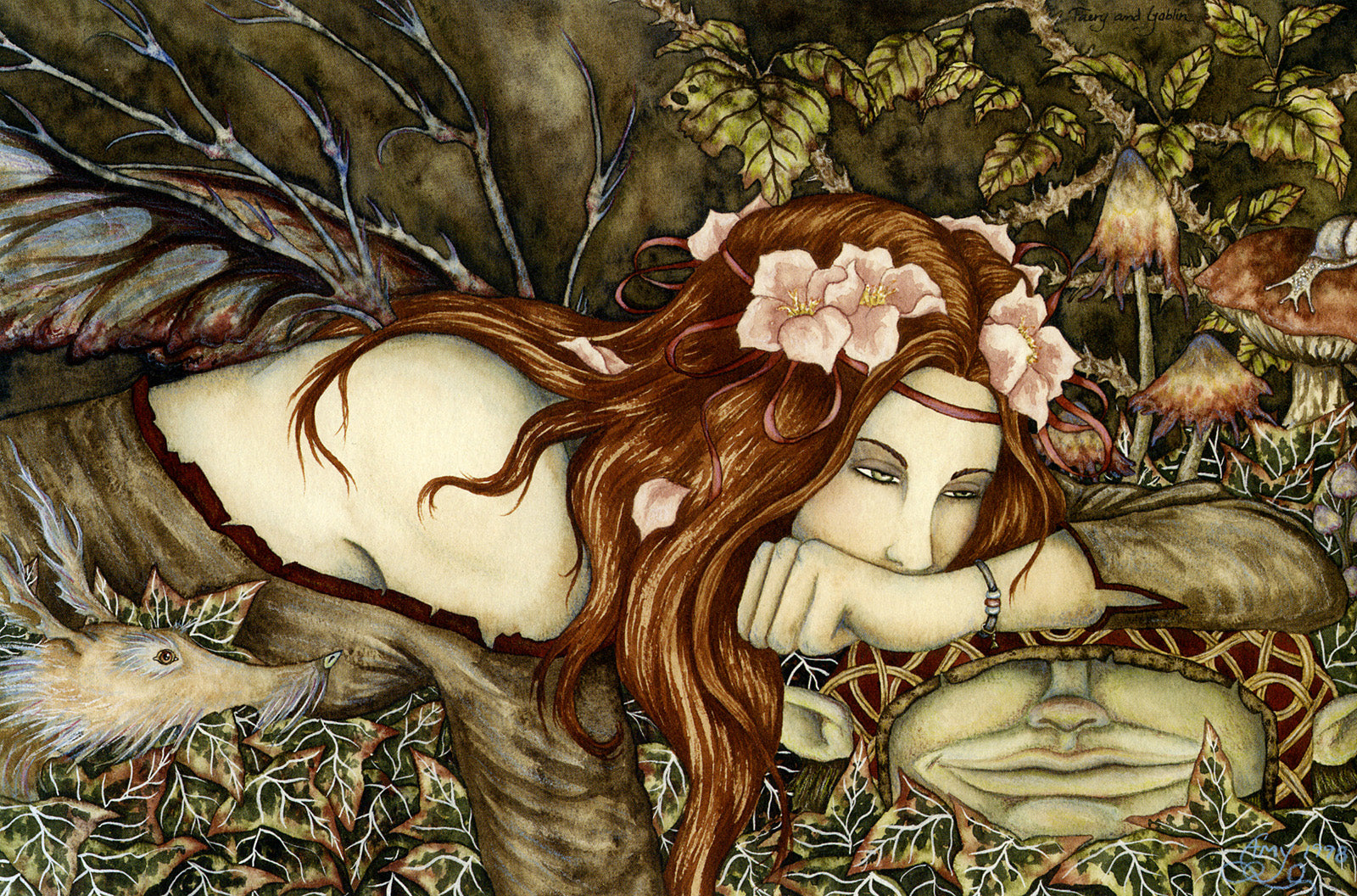 Amy Brown Signed Faery Goblin Print 11 x 14
