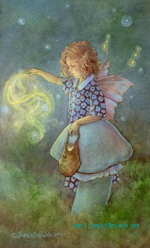 James Browne Signed Faery Dust Fairy Matted Print