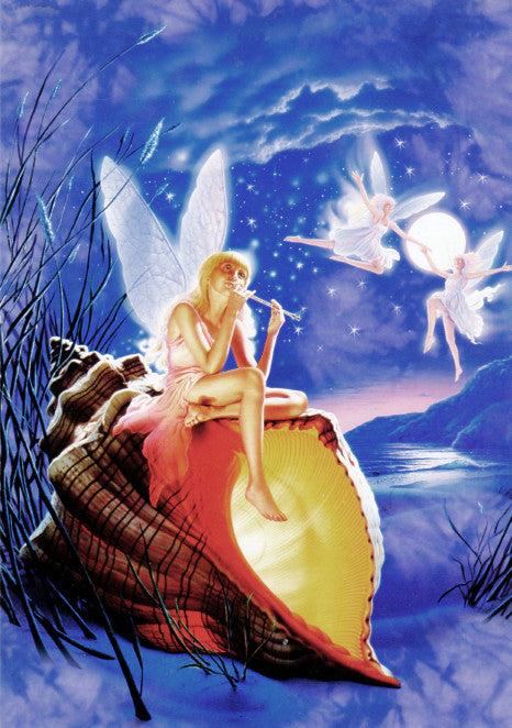 Fairy on Conch Shell Greeting Card