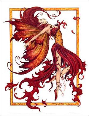 Amy Brown Fire Dance Fairy Greeting Card