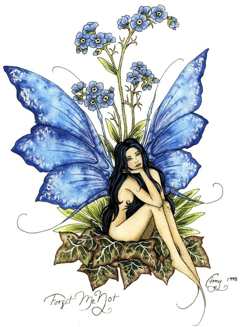 Amy Brown Forget me Not Fairy Greeting Card