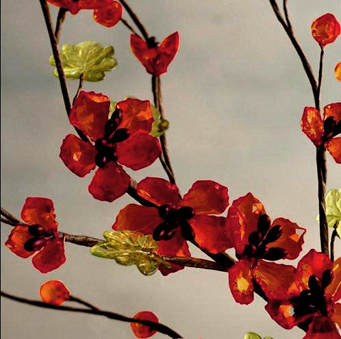 Garnet Beaded Potentilla Flower Branch