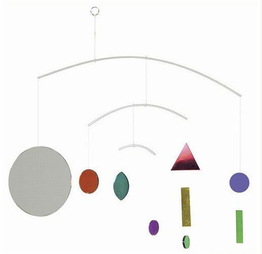 Geometric Rainbow Mirror Mobile -- 20 Inches Wide
