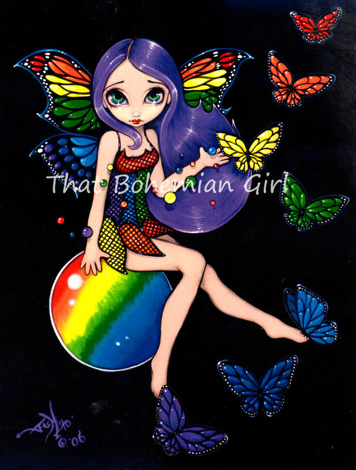 Jasmine Becket Griffith Rainbow Butterfly Fairy Print