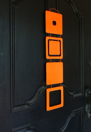 9 Kenneth Wingard Mobileo Retro Orange Metal Linking Panels, Mid Century Design