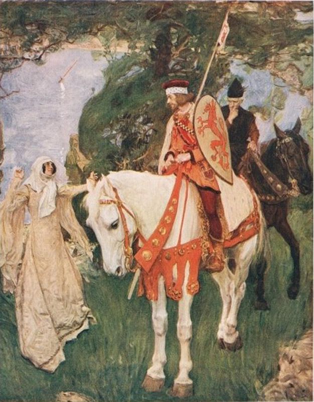 William Hatherell King Arthur and the Lady of the Lake Greeting Card