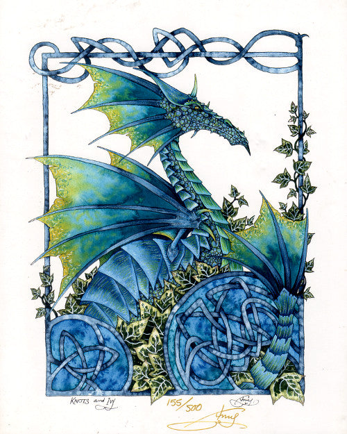 Amy Brown Knots and Ivy Dragon Print, Limited Edition, 8 x 10