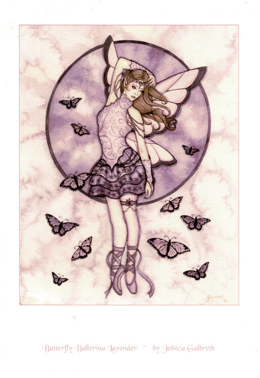 Jessica Galbreth Lavender Butterfly Ballerina Fairy Mini Print