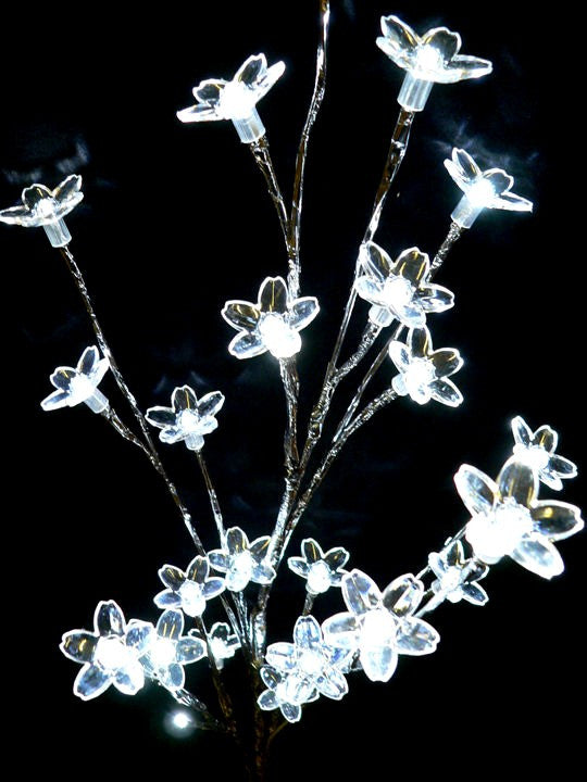 Battery Operated LED Clear Flower Beaded Branch