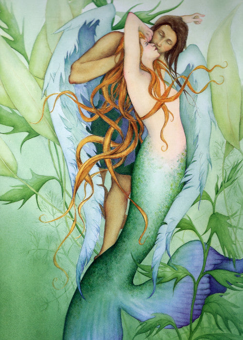 Sasha St John Signed Mermaid Angel Print -- 12 x 17