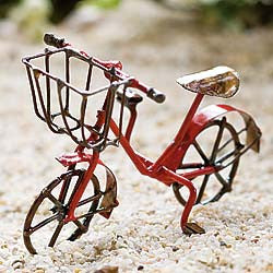 Miniature Antiqued Red Bicycle for the Garden