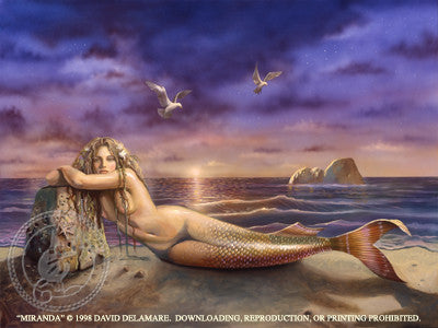 David Delamare Mermaid Miranda Greeting Card