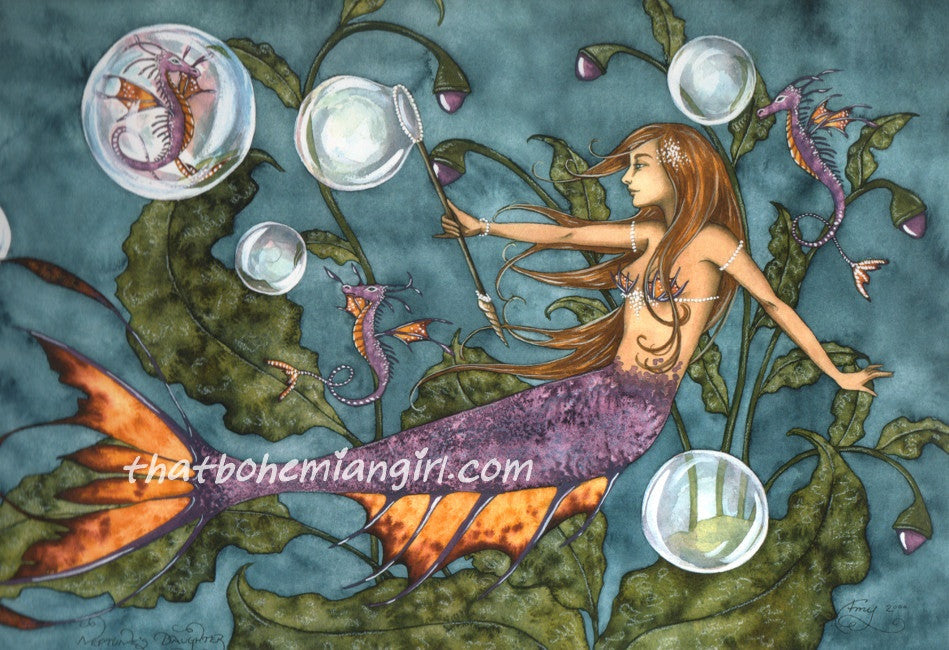 Amy Brown Neptunes Daughter Mermaid Print -- Limited Edition