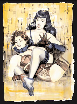 Bettie Page Noogies Note Card by Olivia De Berardinis
