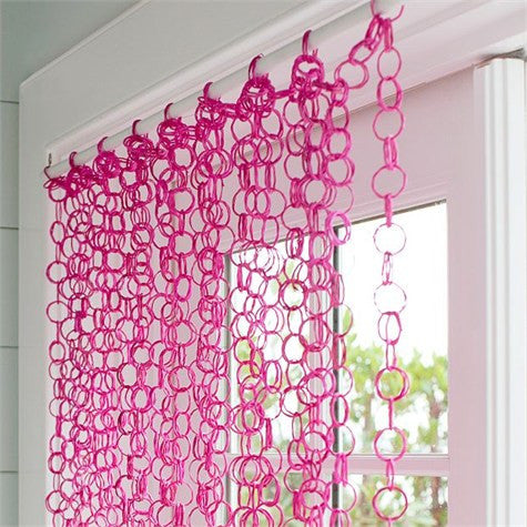 Hot Pink Bamboo Rings Curtain
