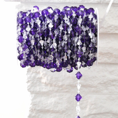 60 Feet of Purple Gemstone Shape Beads on Spool