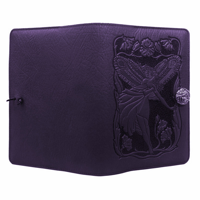 Small Purple Fairy Leather Journal Cover by Oberon Design