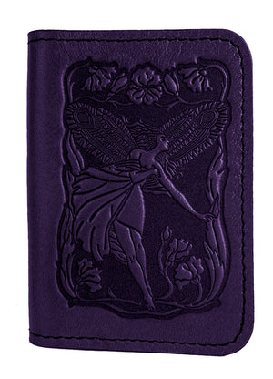 Oberon Leather Purple Fairy Business Card Holder, Money Stash