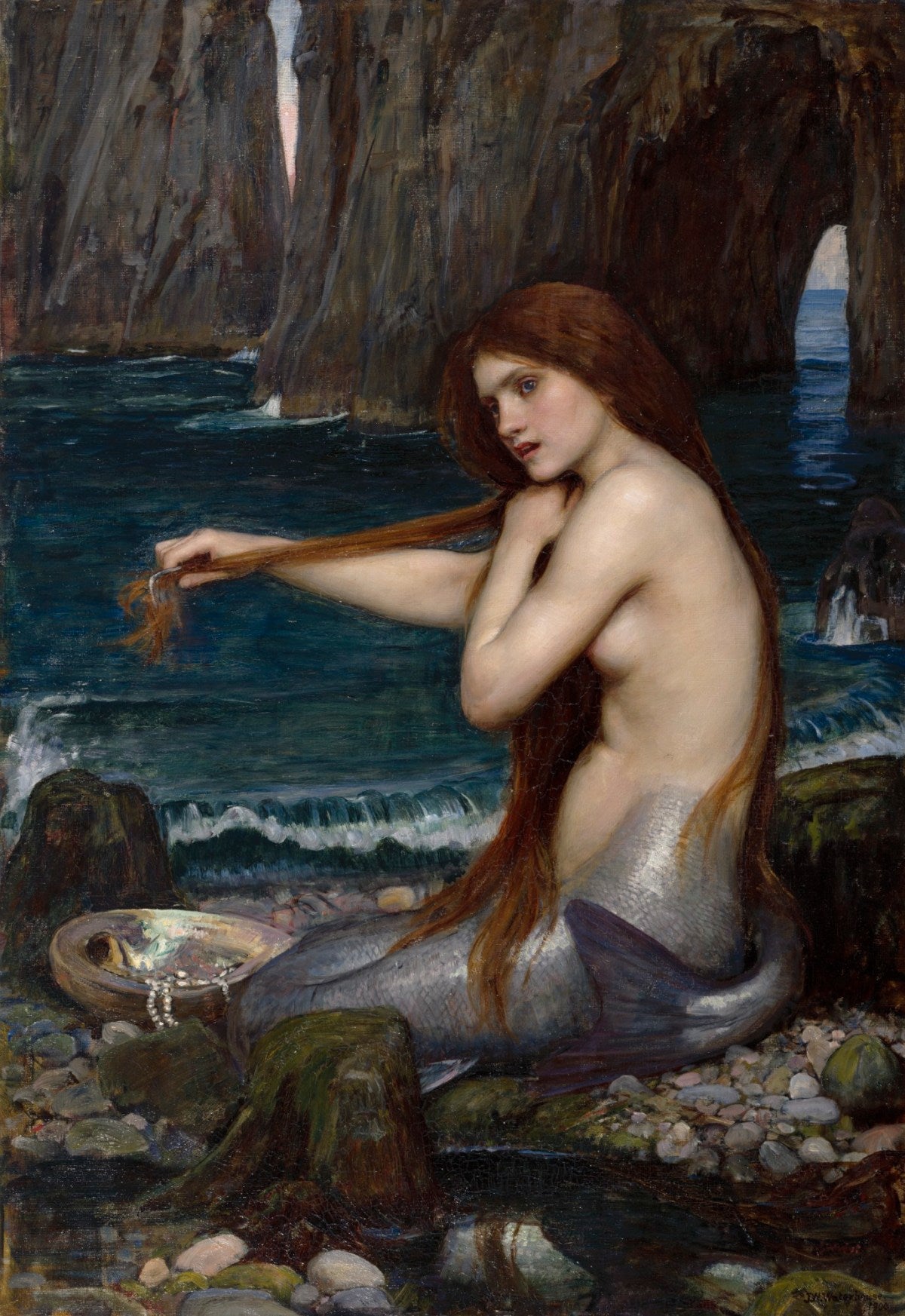 John William Waterhouse Mermaid Greeting Card