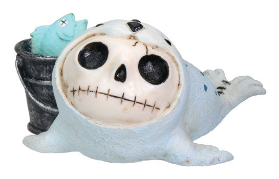 Furrybones Rollie Seal with Fish in a Pail Figurine