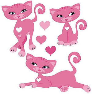 Wallies Self Adhesive Kitty Cats Wallpaper Cutouts