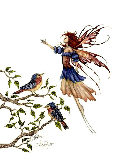 Amy Brown Serenade Fairy & Bird Print