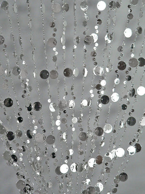30 Foot Long Silver Champagne Bubbles Beaded Curtain