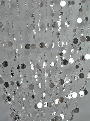 12' Silver Champagne Bubbles Beaded Curtain