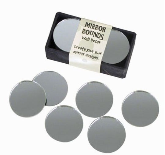 10 Small Magnetic Round Mirrors -- 1.5 Inches