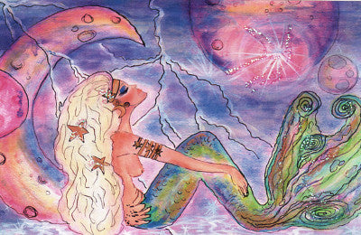 Sherri Baldy Star Mermaid Signed Hand Embellished Greeting Card