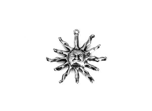 Pewter Sunburst Celestial Pendant Jewelry