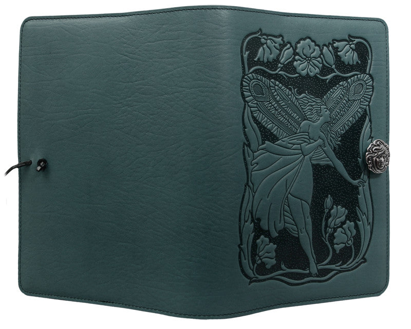 Small Teal Fairy Leather Journal Cover by Oberon Design