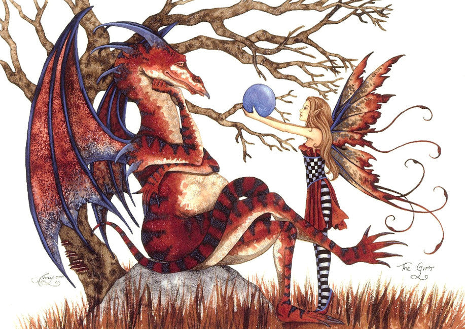 Amy Brown The Gift -- Faery Dragon Print -- Limited Edition