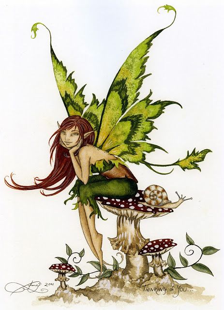 Amy Brown Thinking of You Fairy Postcard