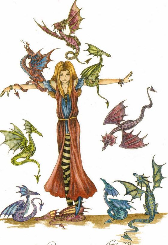 Amy Brown Too Many Dragons Greeting Card