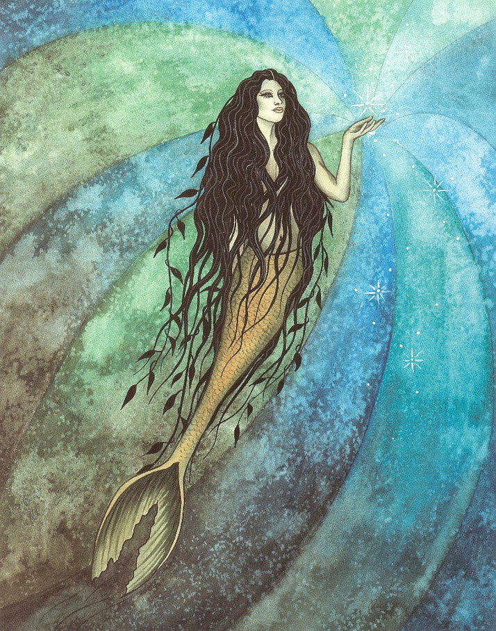 Jessica Galbreth Signed Postcard Turquoise Seas Mermaid