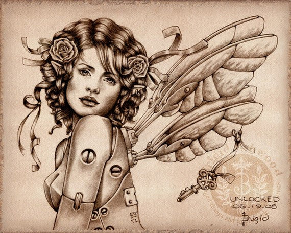 Brigid Ashwood Unlocked Steampunk Fairy Greeting Card