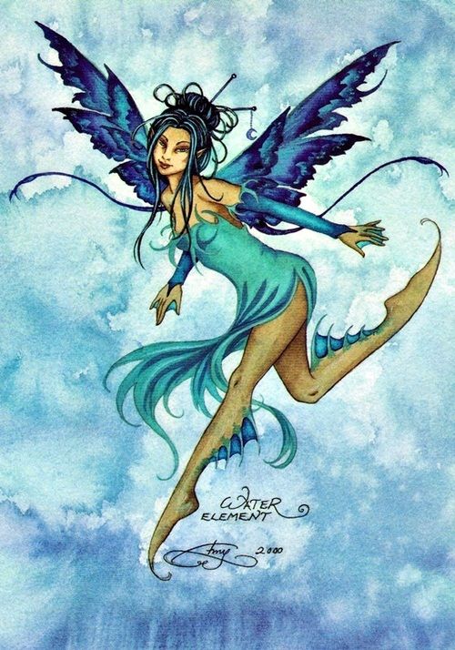 Amy Brown Water Element Fairy Postcard