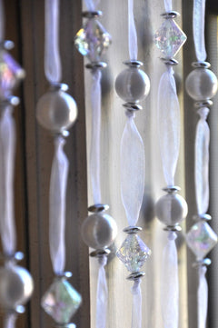 6' Iridescent Clear Diamond Shapes Beaded Curtain - That Bohemian Girl