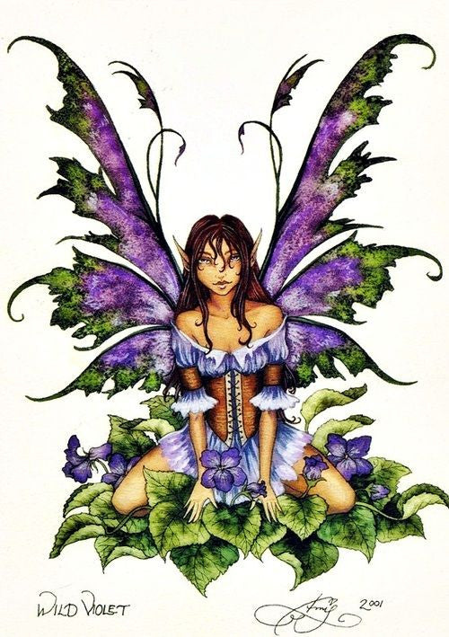 Amy Brown Wild Violet Fairy Postcard - That Bohemian Girl